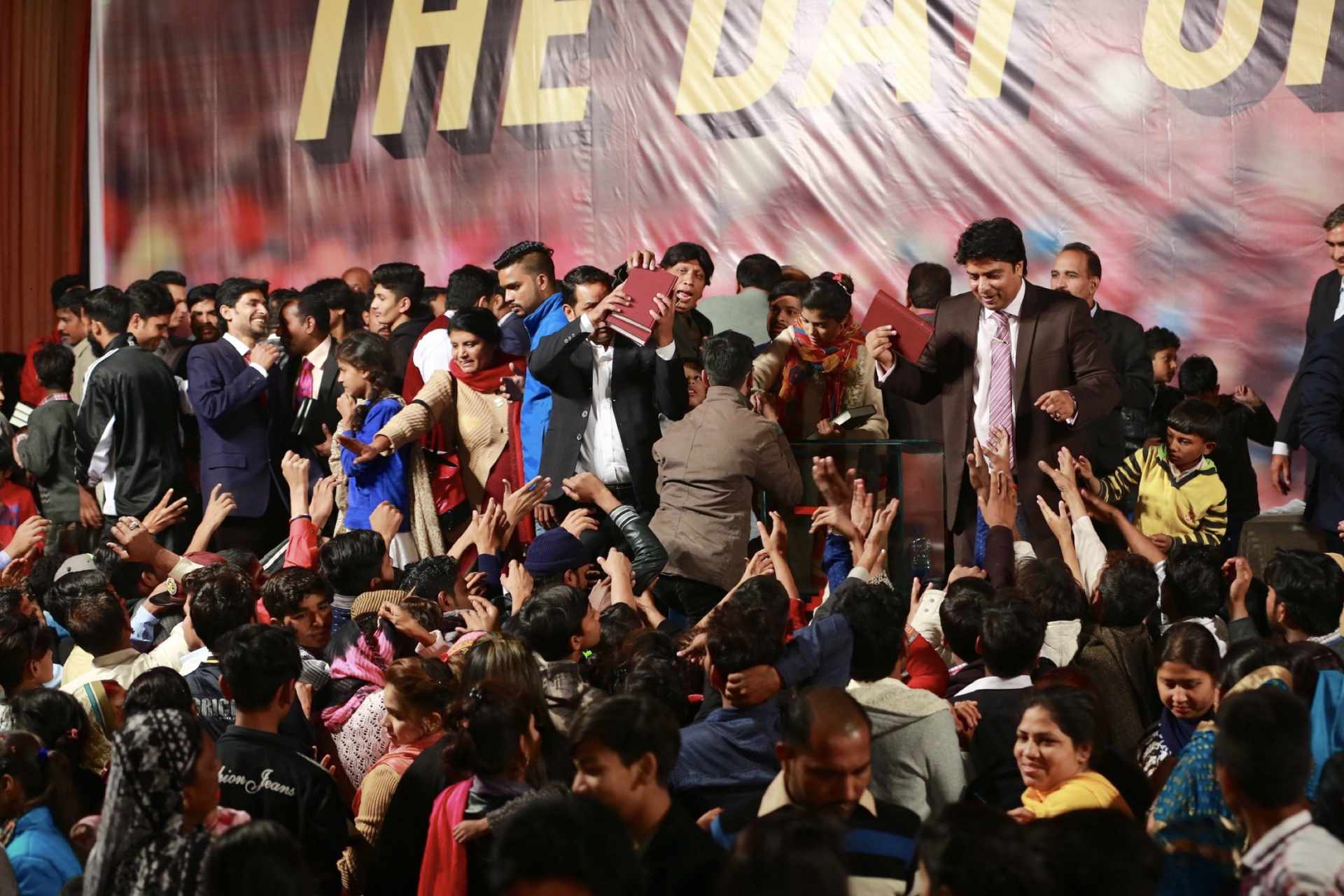 Families receiving Bibles